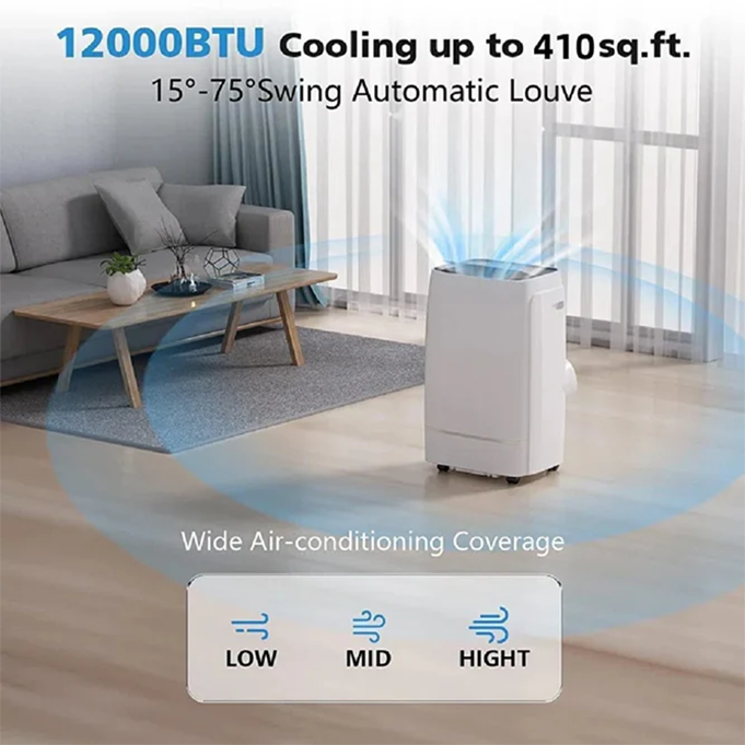 ELECTACTIC 12000 BTU Portable Air Conditioner with Dehumidifier