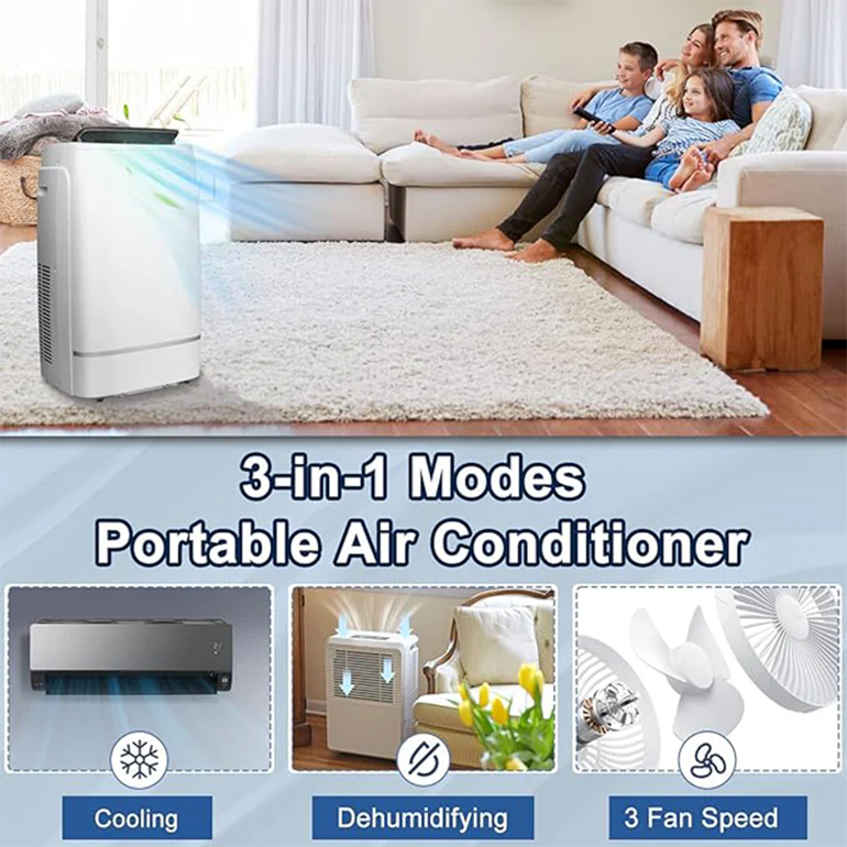 ELECTACTIC 12000 BTU Portable Air Conditioner with Dehumidifier