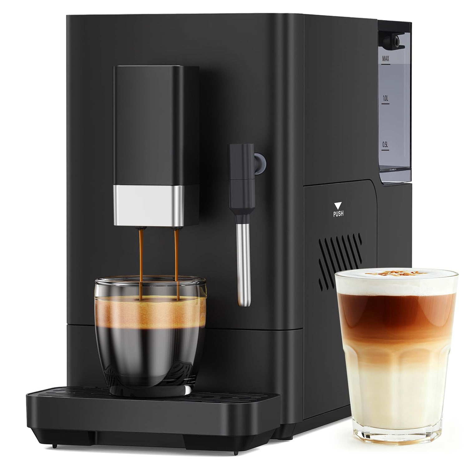 20 Bar Automatic Espresso Machine with Grinder and Manual Milk Frother