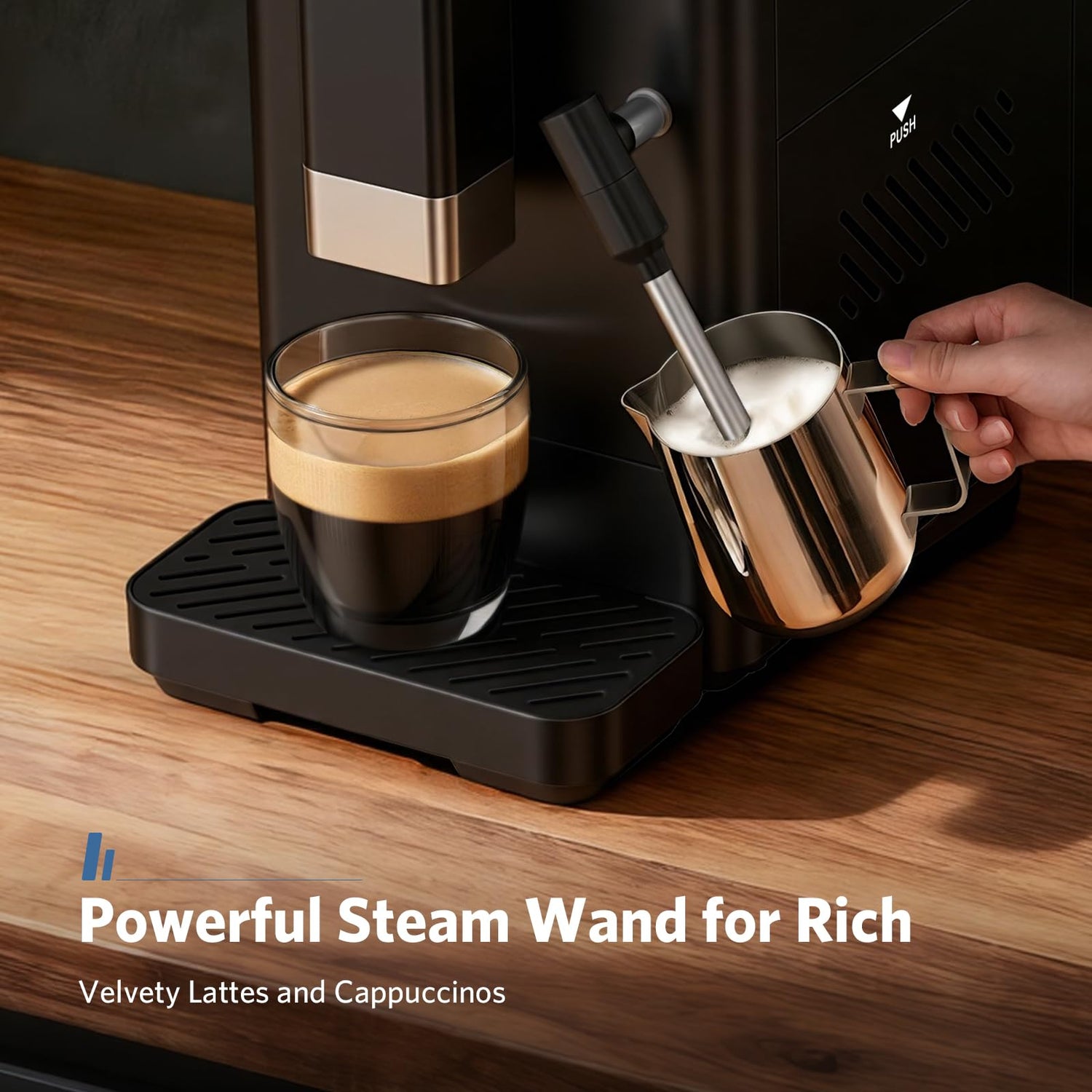 20 Bar Automatic Espresso Machine with Grinder and Manual Milk Frother