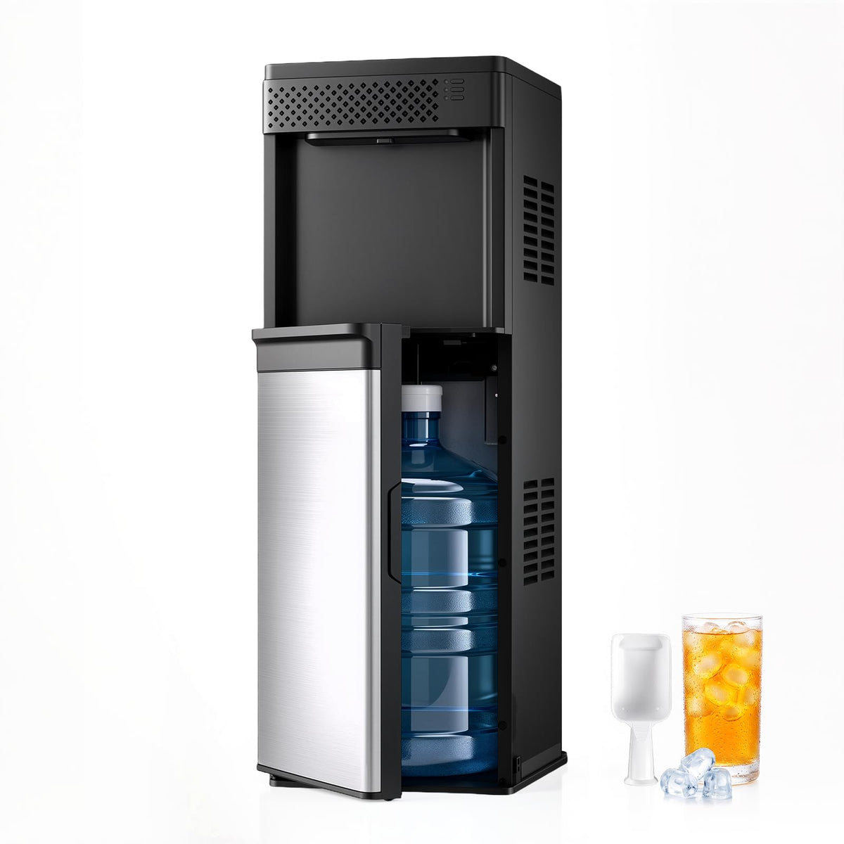 4-in-1 Bottom-Loading Water Cooler with Ice Maker and Child Lock for 3 & 5 Gallon Bottles