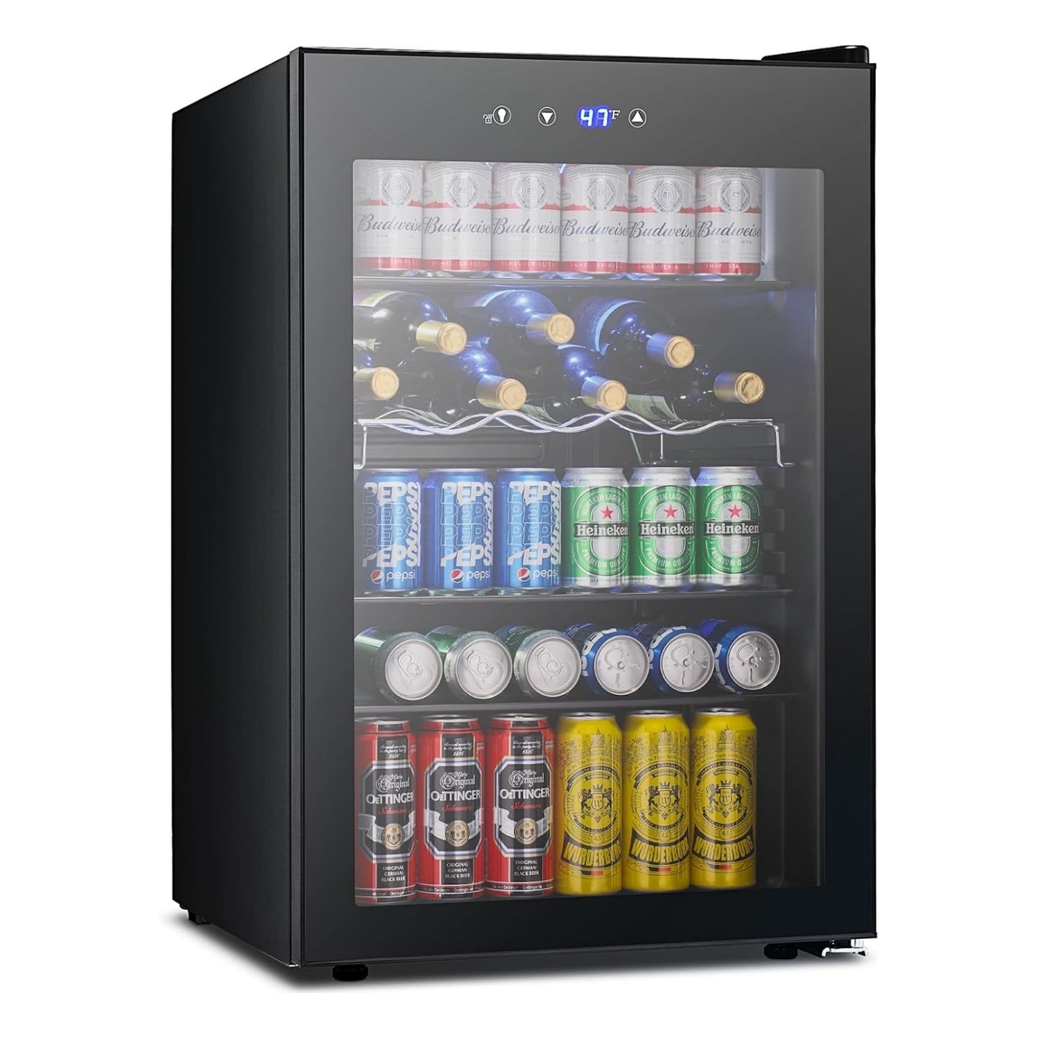 4.5 Cu.ft Beverage Refrigerator, 145 Can Mini Fridge with Smart Temperature Control