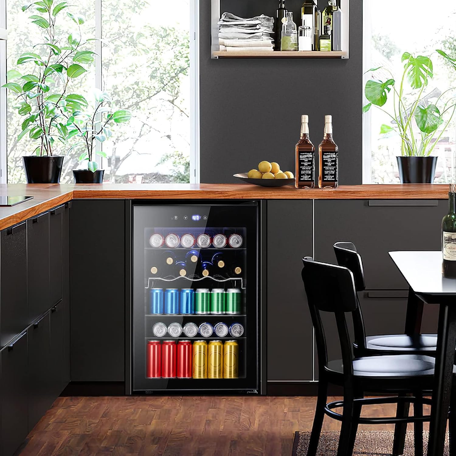 4.5 Cu.ft Beverage Refrigerator, 145 Can Mini Fridge with Smart Temperature Control