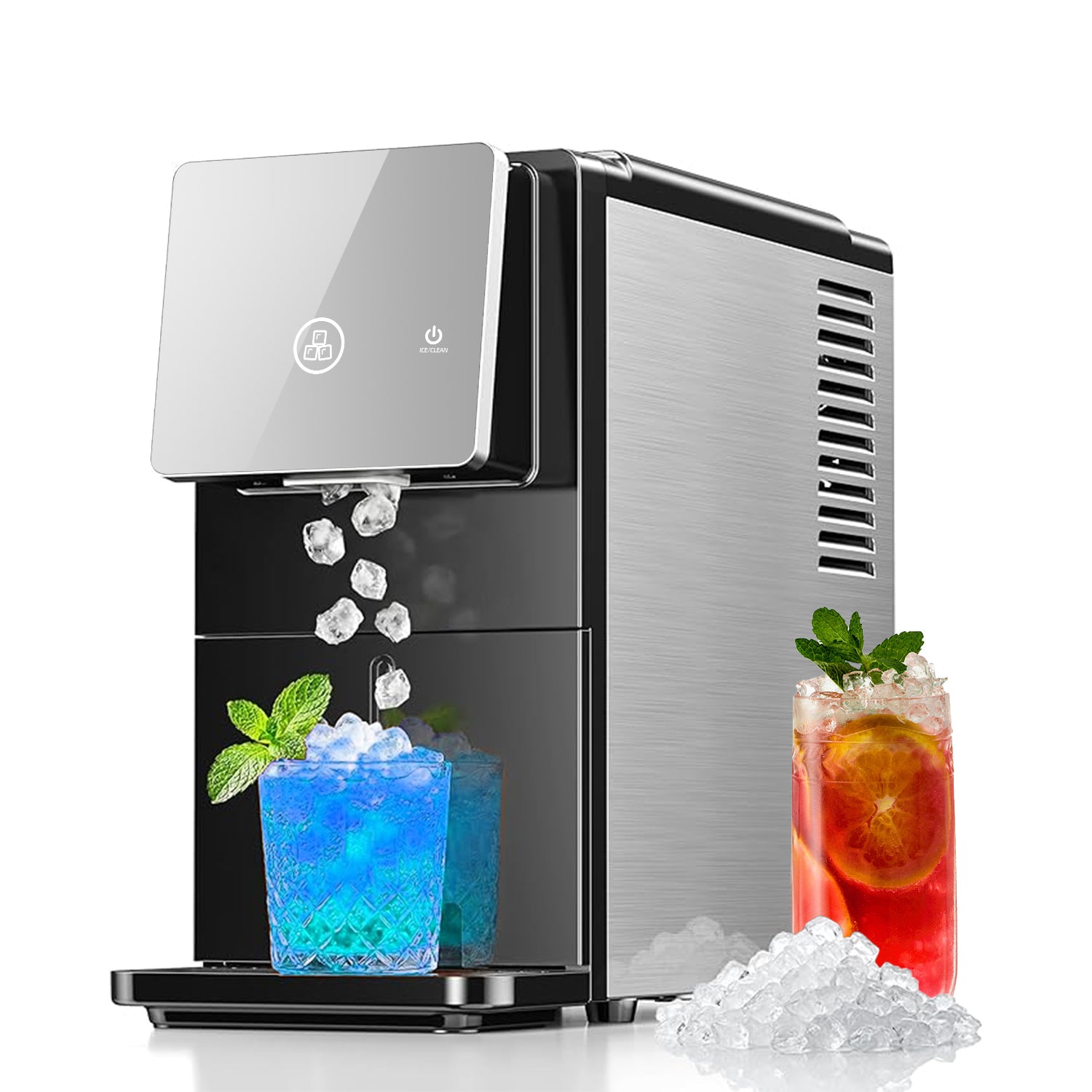 33 lbs/Day Countertop Nugget Ice Maker with Self-Cleaning and 1.8L Water Tank