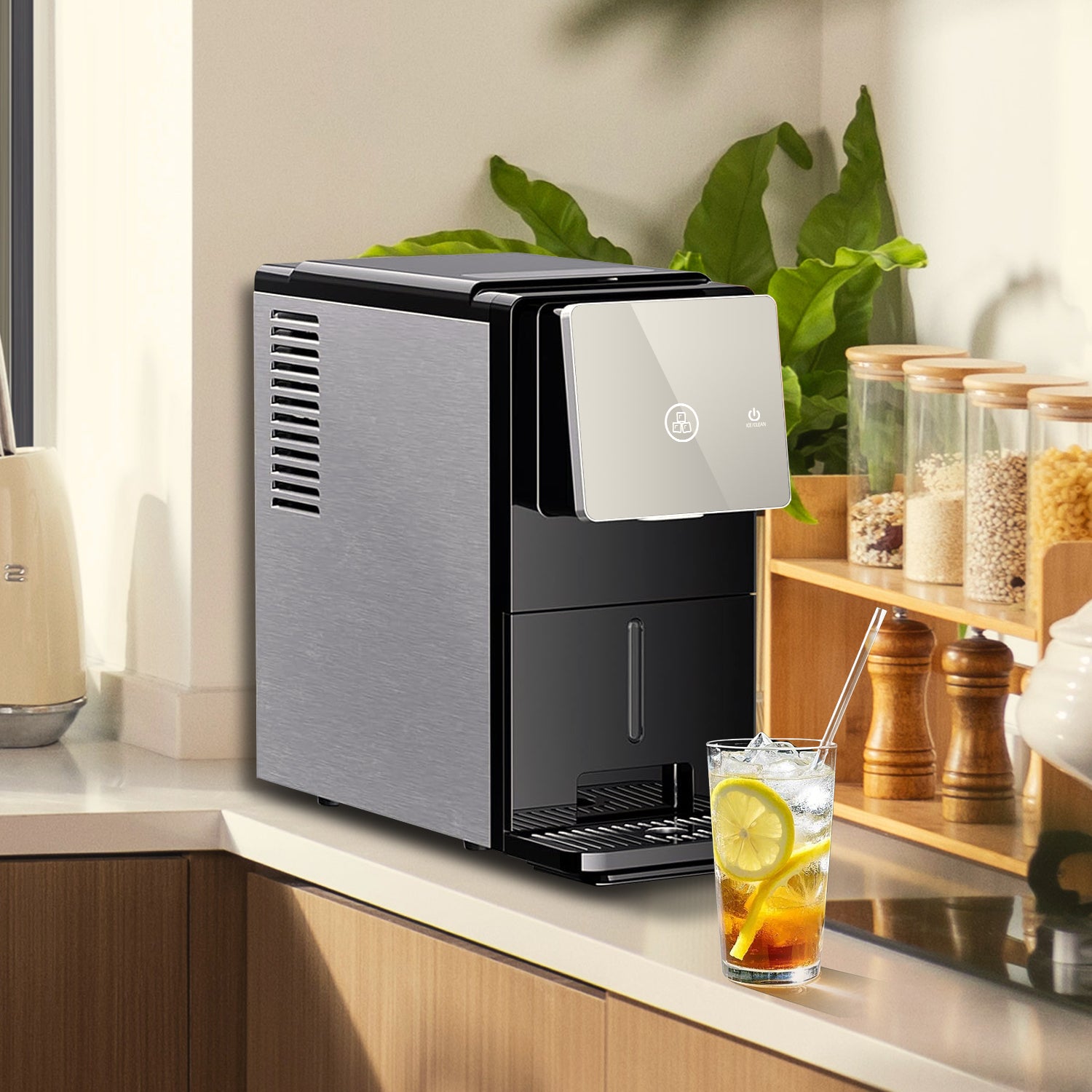 Electactic Pellets Ice Maker – 33 lbs ice capacity in 24 hours, self-cleaning, 1.8L water tank