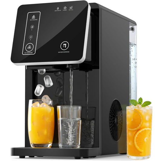 Electactic Portable Countertop Ice Maker & Water Dispenser – Fast Self-Cleaning Ice Machine with 3.3L Tank