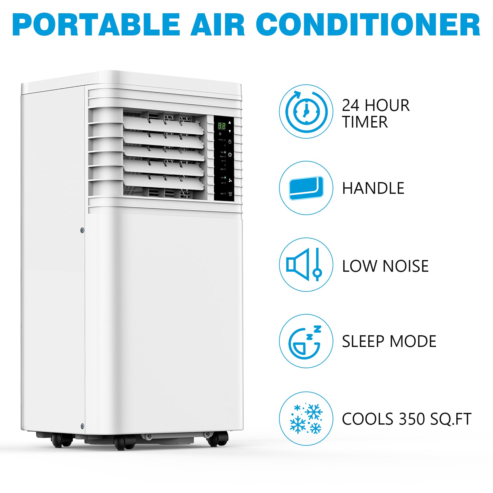 Electactic Portable Air Conditioner 8000/10000 BTU with Remote Control & Window Vent Kit