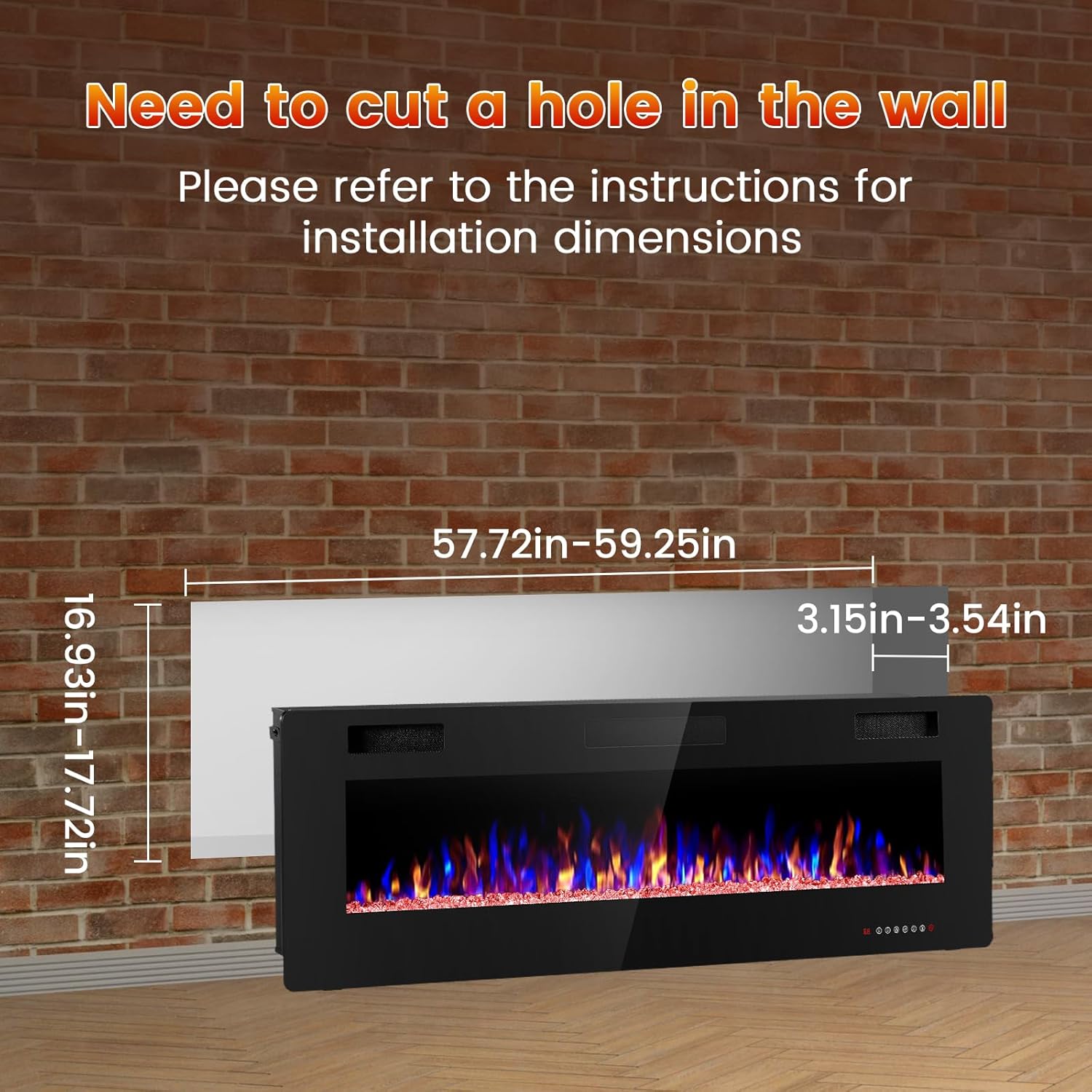 Electactic Electric Fireplace Wall Mounted / Insert