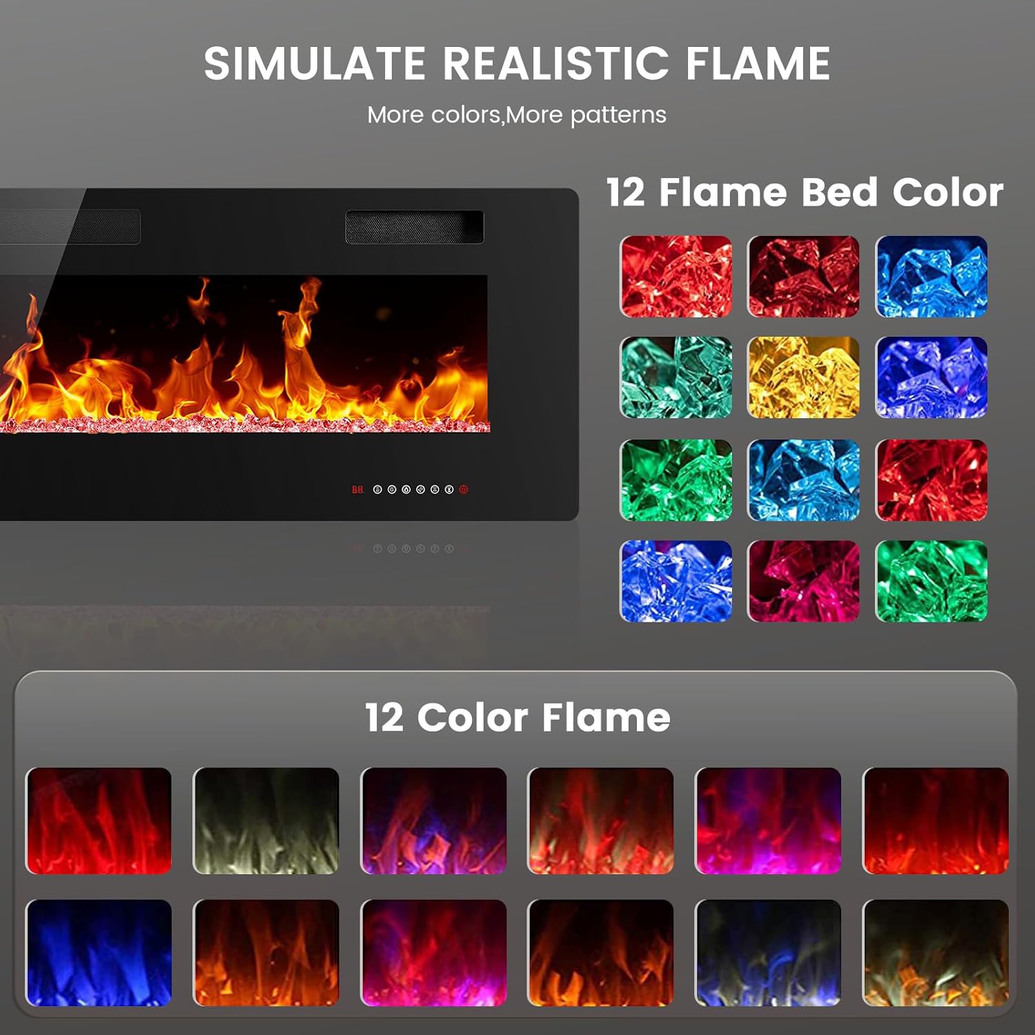 Electactic Electric Fireplace Wall Mounted / Insert