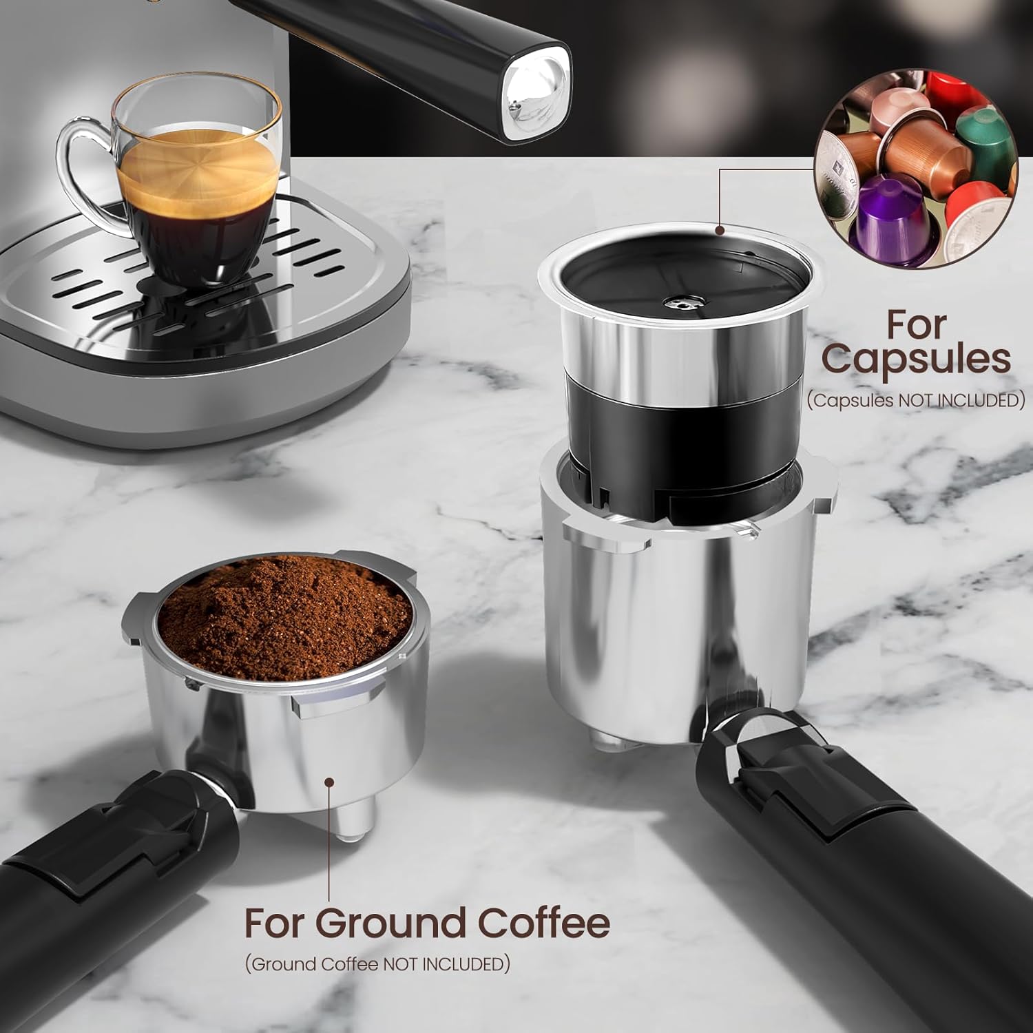 Electactic Espresso Maker 20 Bar with Milk Frother
