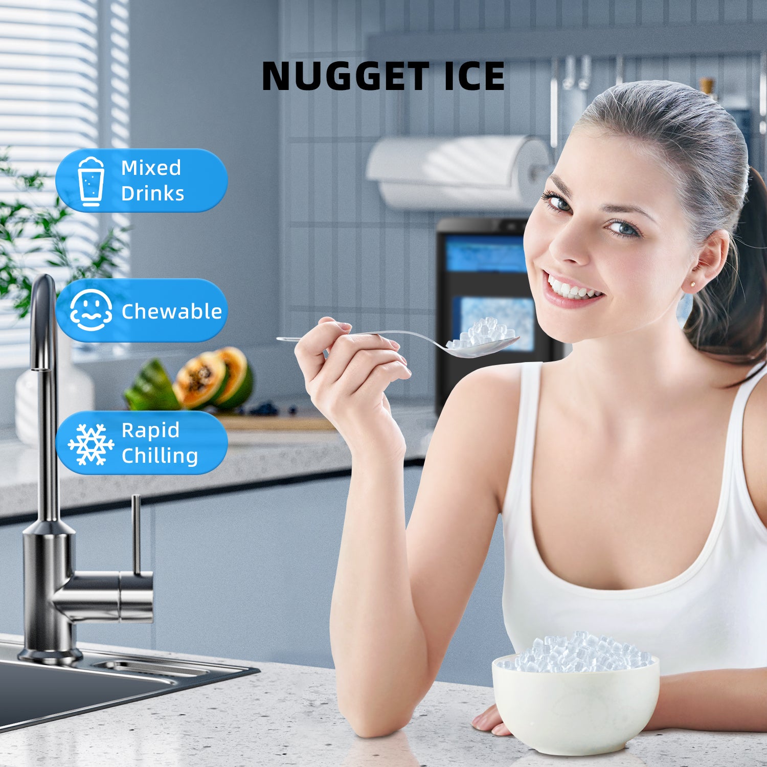 Electactic 44Lbs/Day Nugget Ice Maker