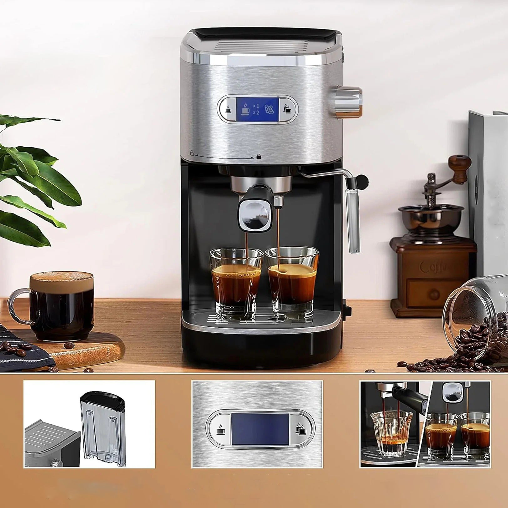 Electactic Espresso Maker 20 Bar with Milk Frother