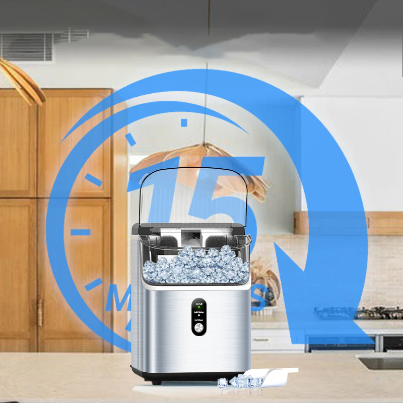 Electactic Stainless Steel Nugget Ice Maker 34Lbs/24hr