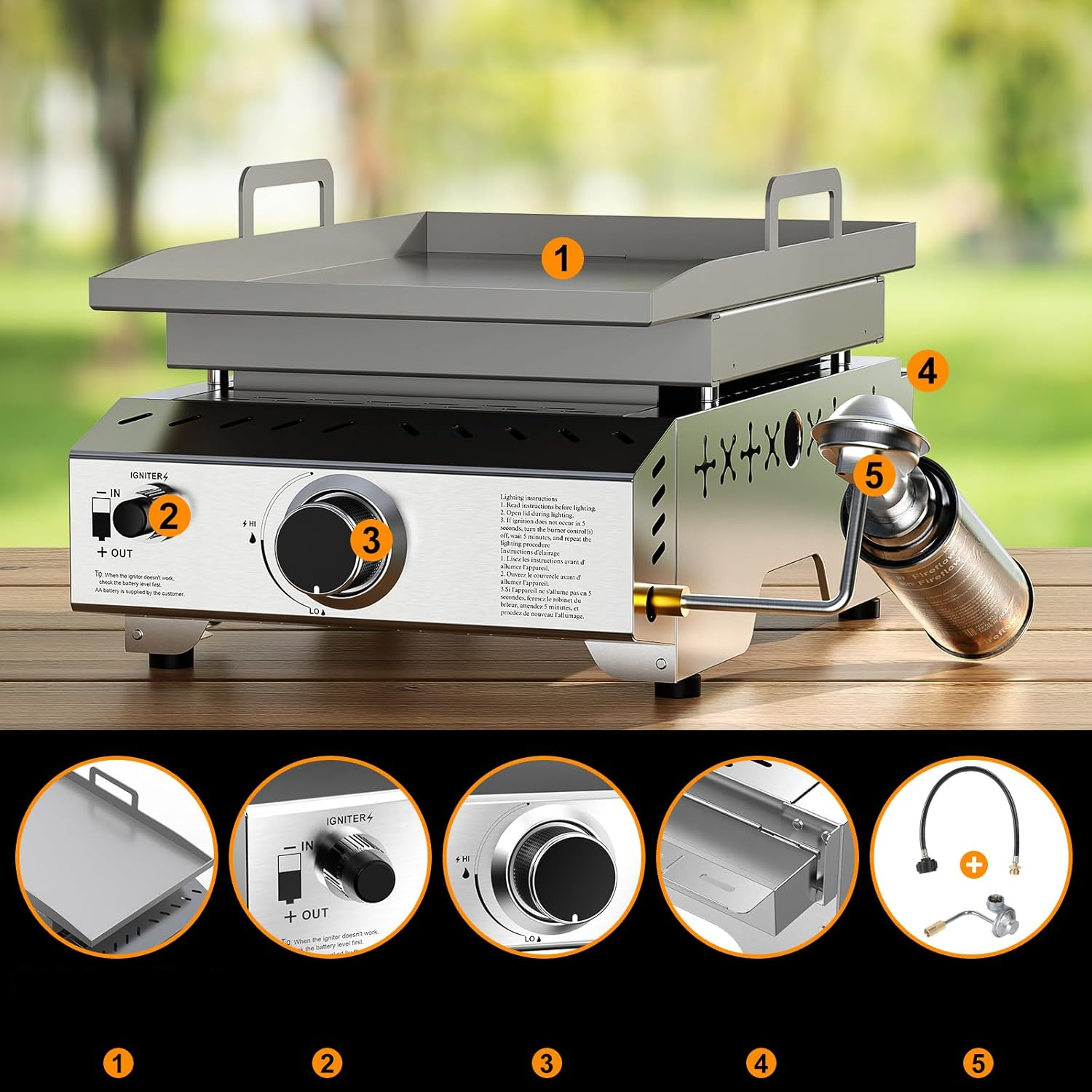 Electactic 18 inch Stainless Steel Tabletop Grill 8000 BUT