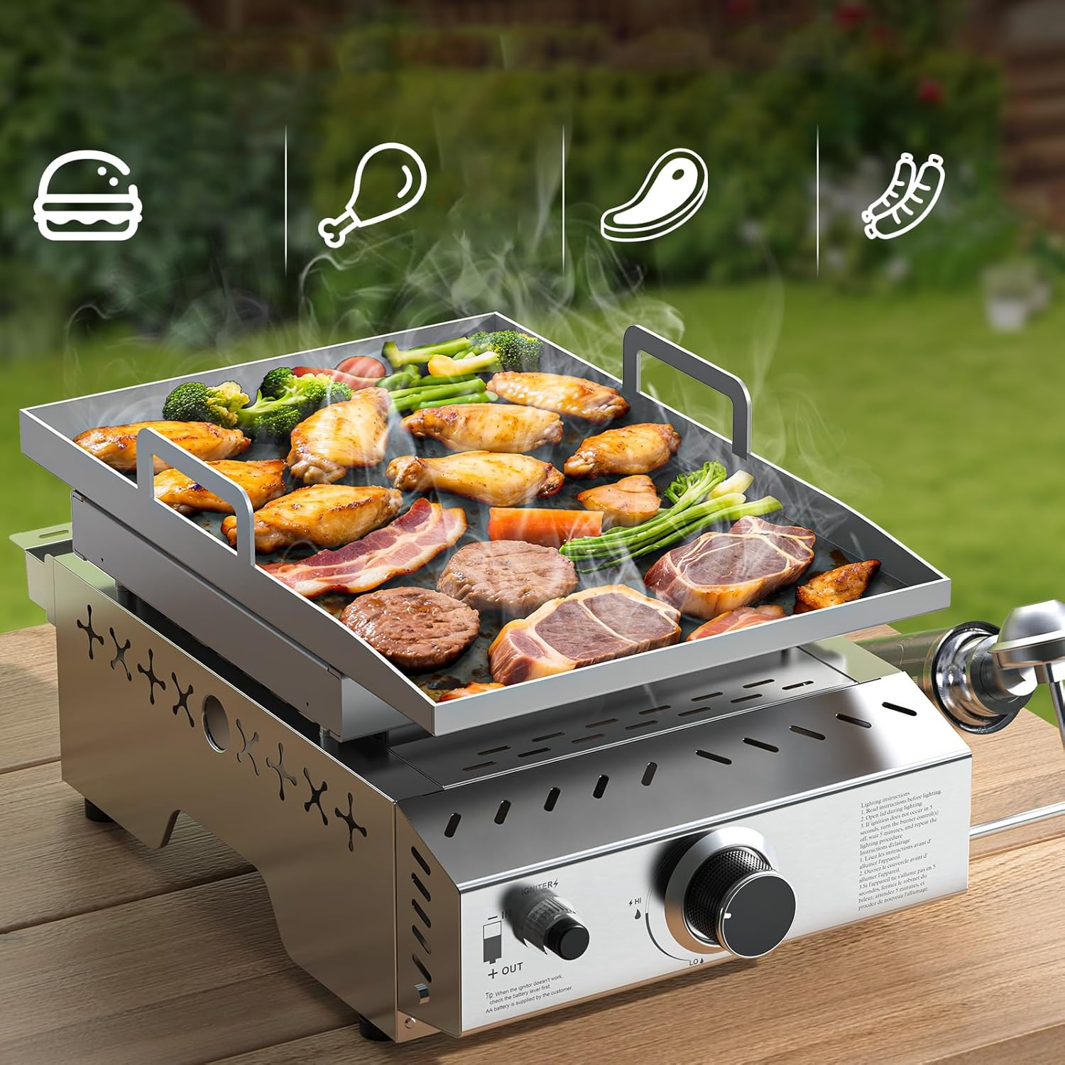 Electactic 18 inch Stainless Steel Tabletop Grill 8000 BUT