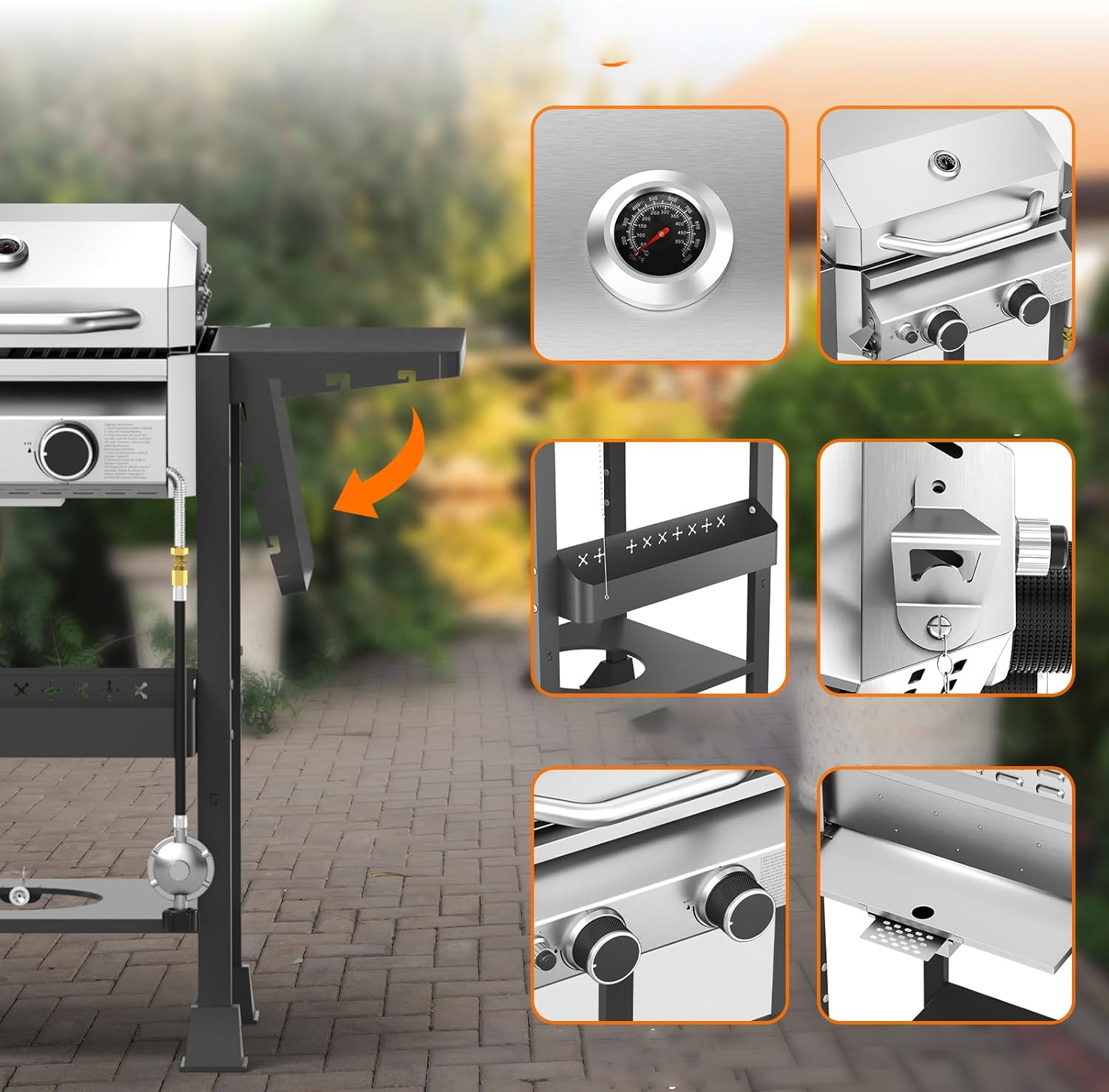 Electactic Portable 2 Burner Propane Gas Grill 16000 BUT