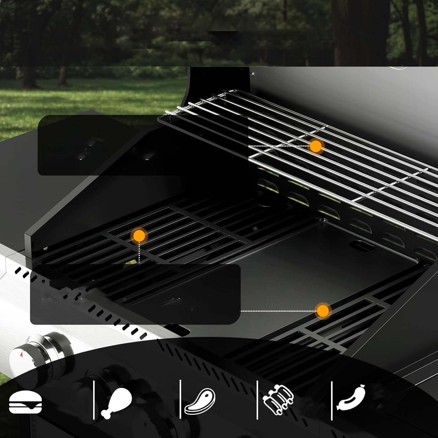 Electactic Portable 4 Burner Propane Gas Grill 42000 BUT