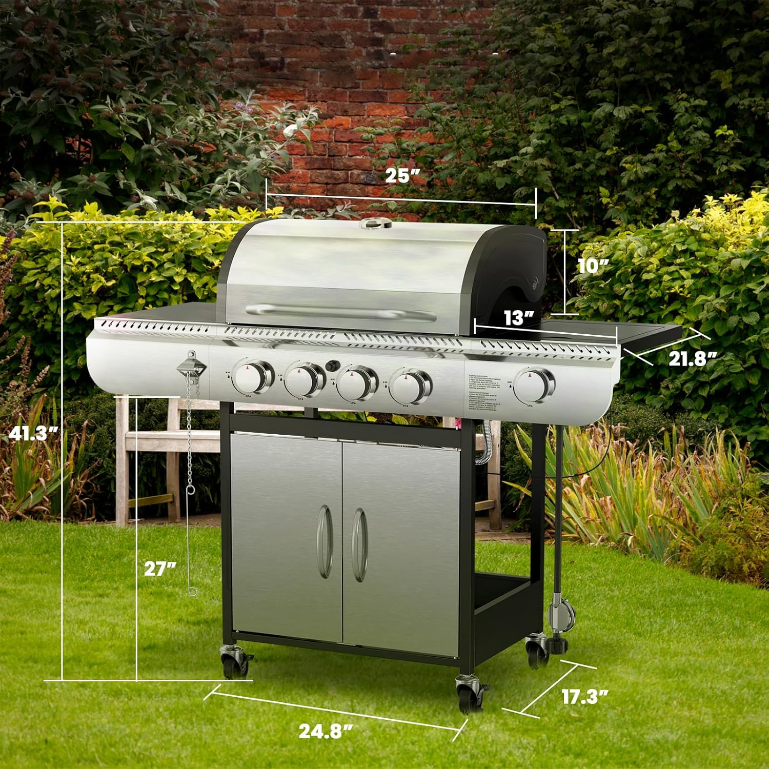Electactic Portable 4 Burner Propane Gas Grill 42000 BUT
