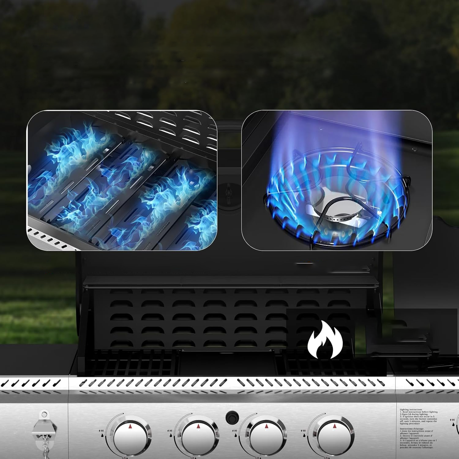 Electactic Portable 4 Burner Propane Gas Grill 42000 BUT