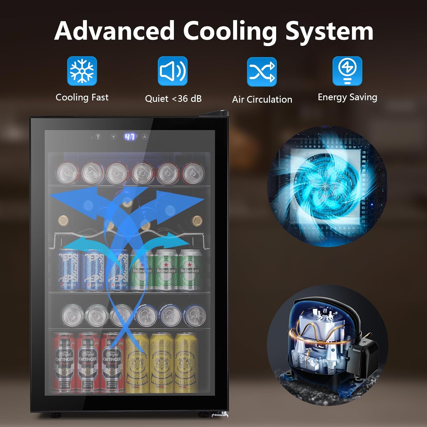 Electactic Beverage Refrigerator Cooler 4.4 Cu.Ft