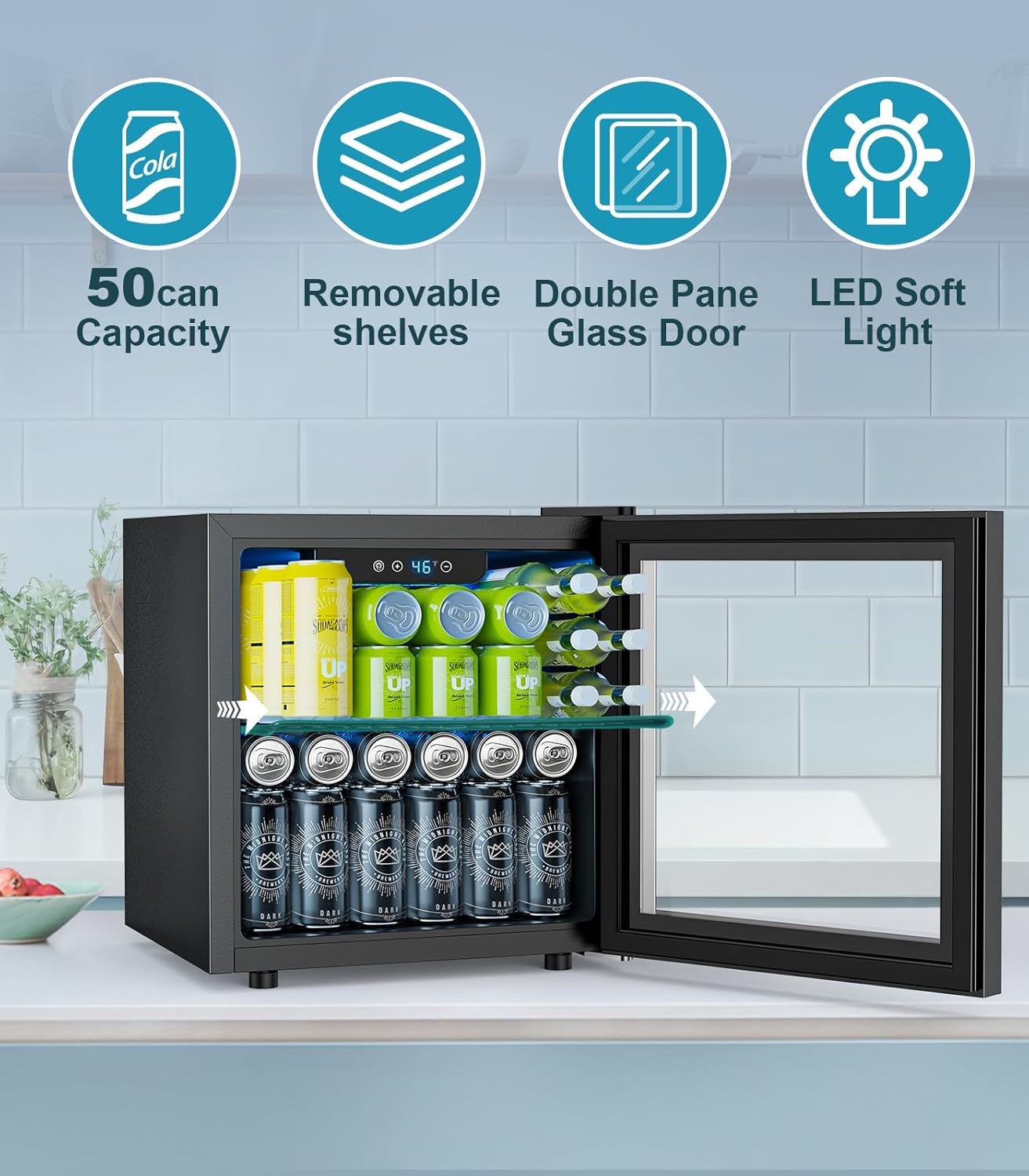 Electactic Beverage Refrigerator Cooler 1.3 Cu.Ft