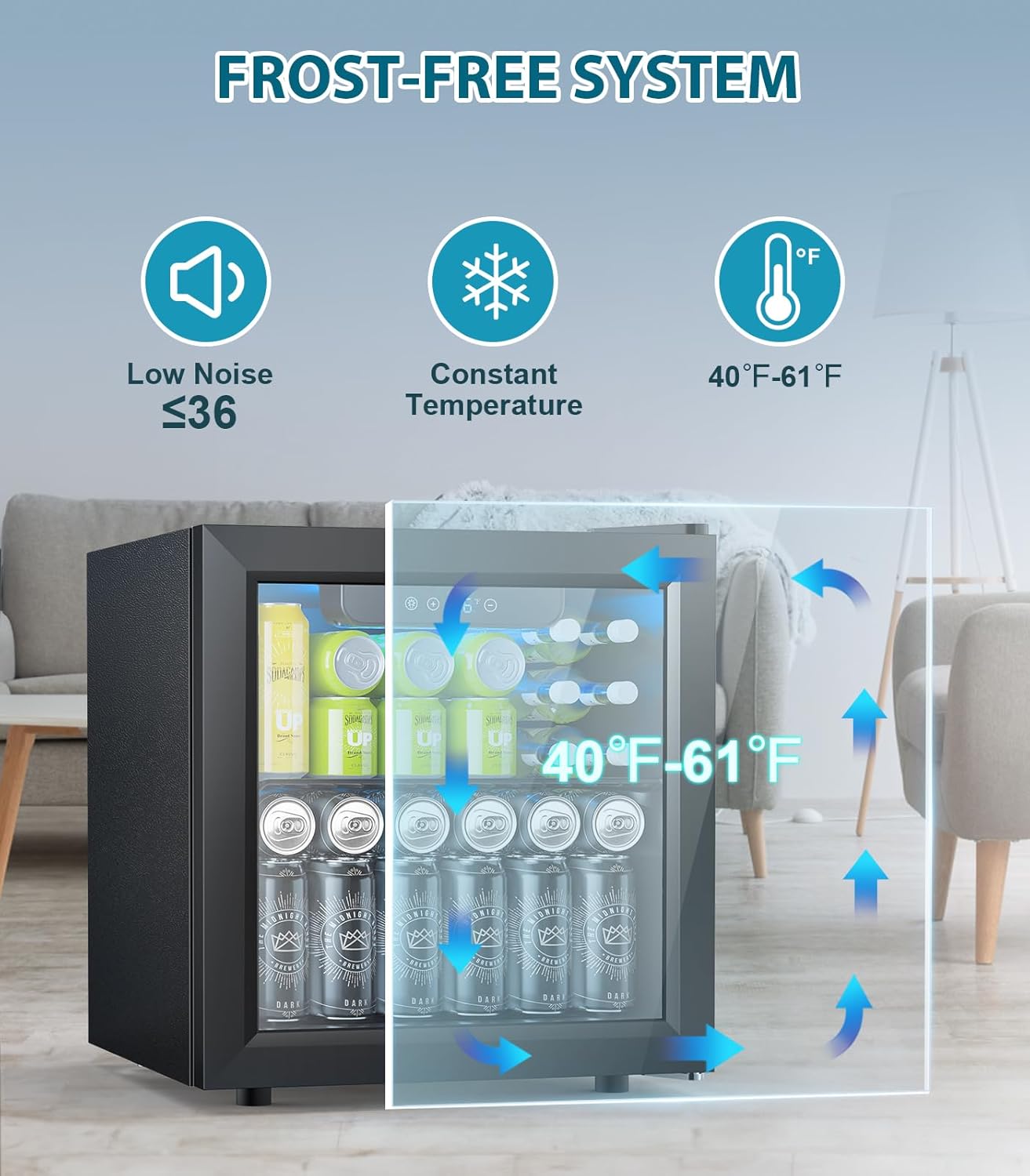Electactic Beverage Refrigerator Cooler 1.3 Cu.Ft