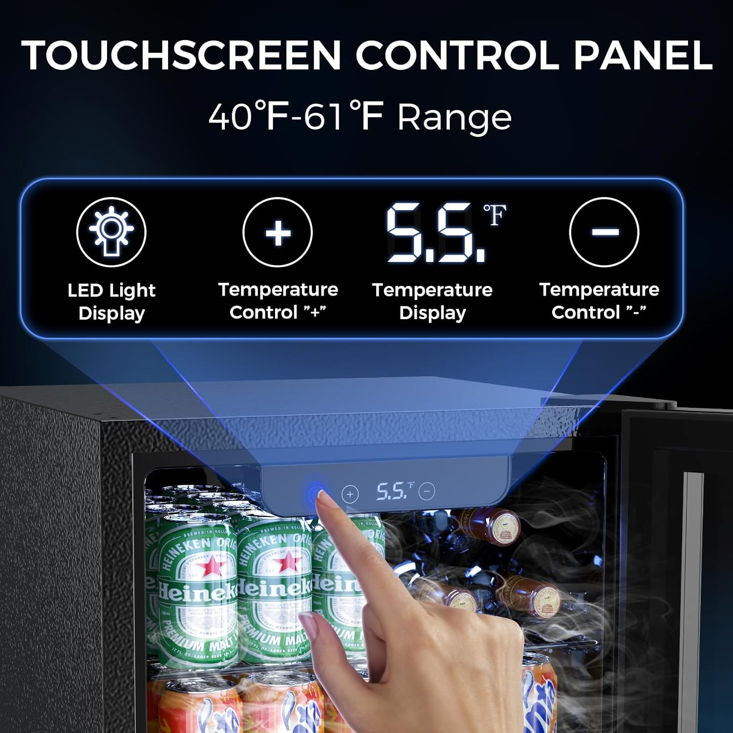 Electactic Beverage Refrigerator Cooler 1.7 Cu.Ft