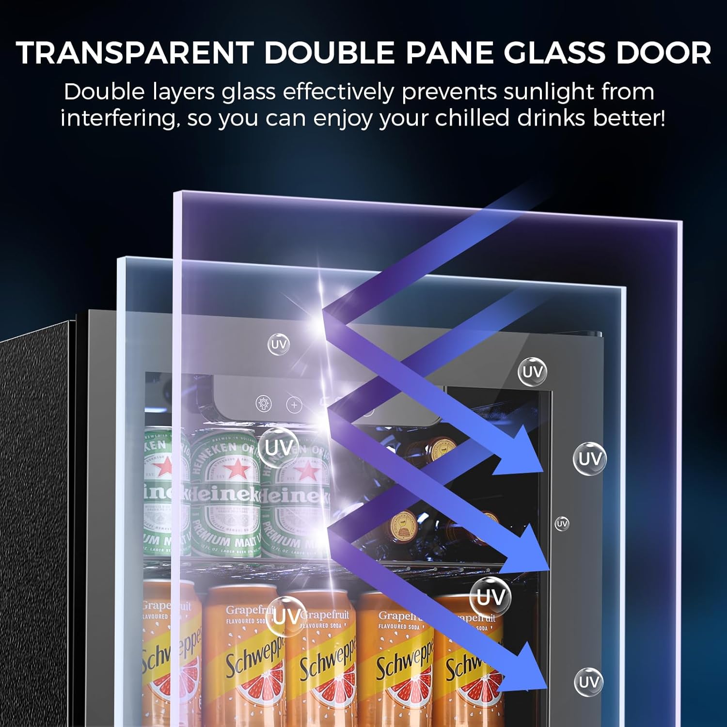 Electactic Beverage Refrigerator Cooler 1.7 Cu.Ft