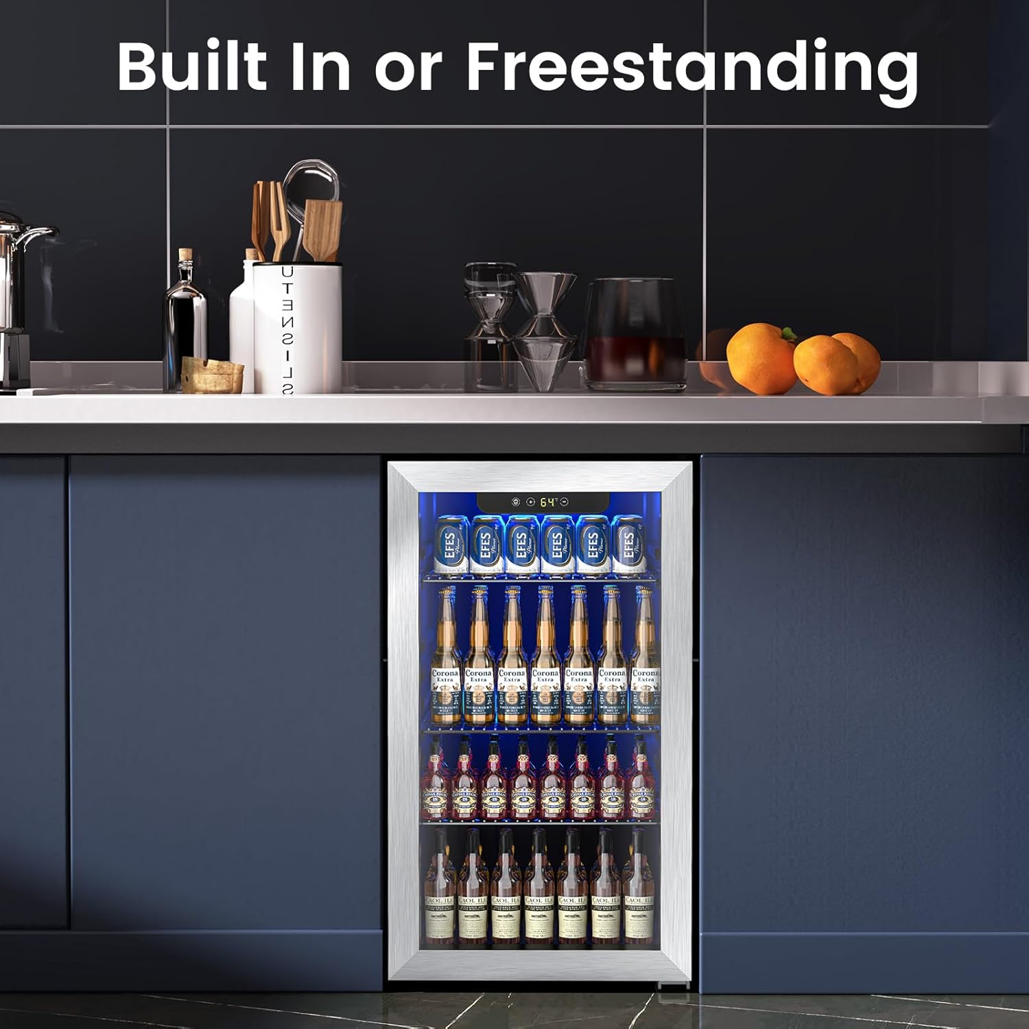 Electactic Classic Beverage Refrigerator Cooler 3.2 Cu.Ft