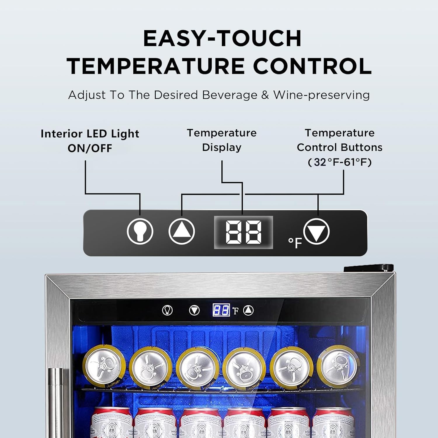 Electactic Classic Beverage Refrigerator Cooler 3.2 Cu.Ft