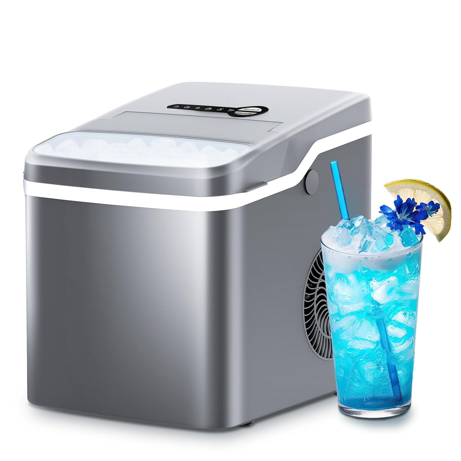 Electactic Bullet Ice Maker Countertop 26.5lbs/24H