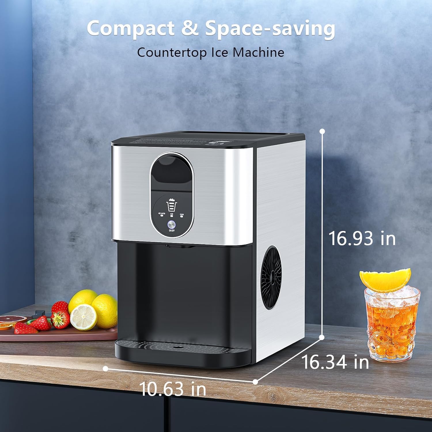Electactic Stainless Steel Nugget Ice Maker 44Lbs/24Hr