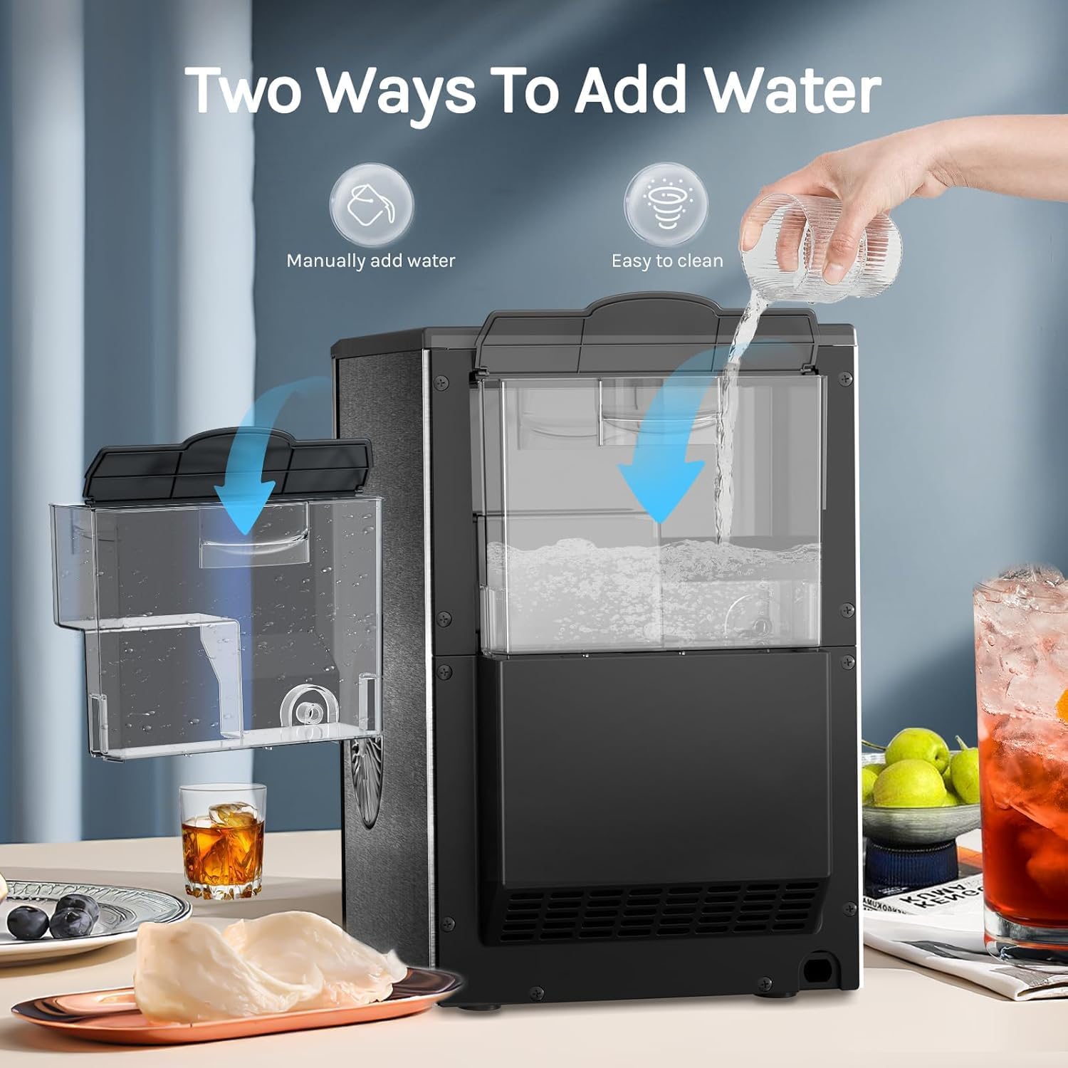 Electactic Stainless Steel Nugget Ice Maker 44Lbs/24Hr