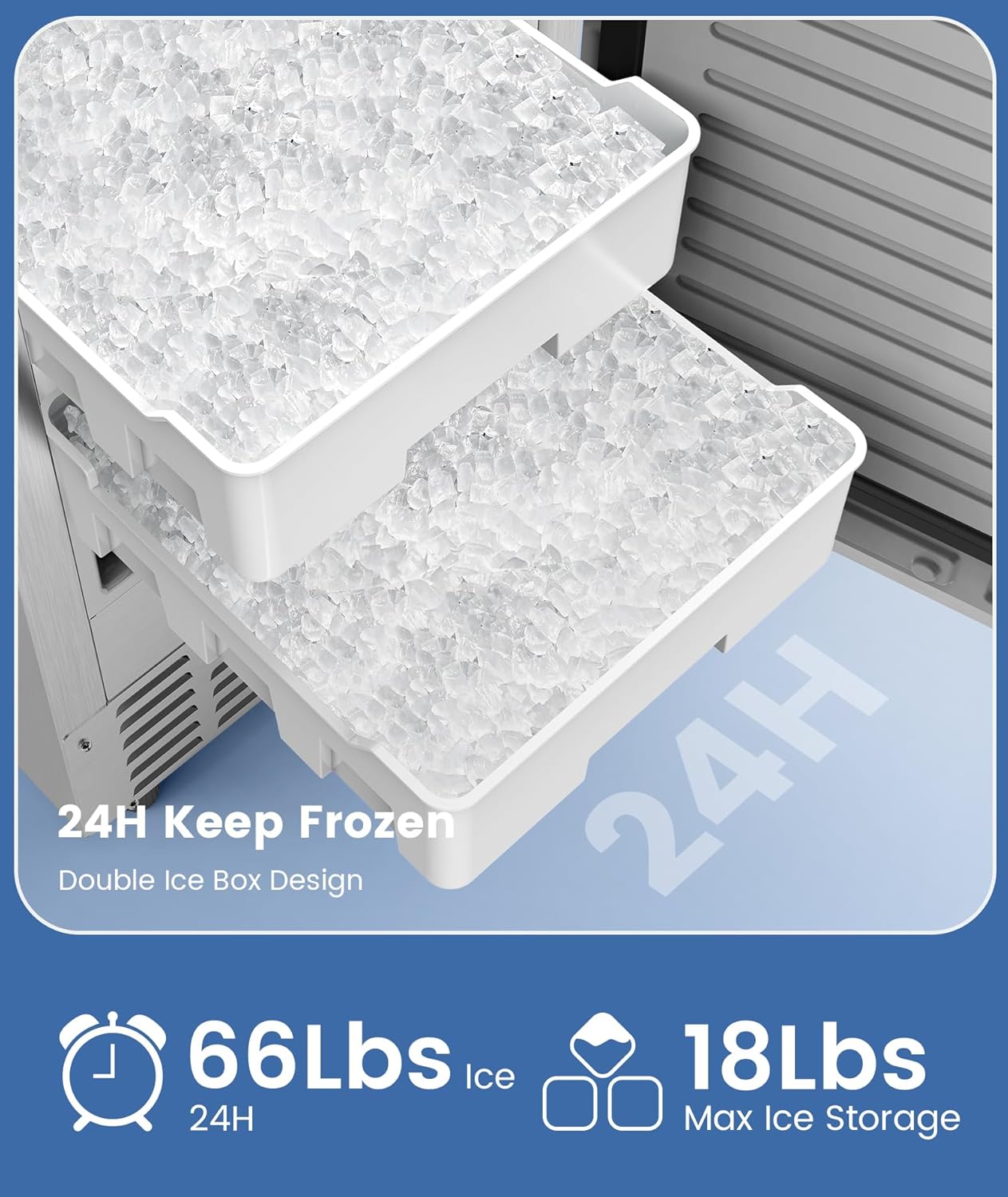 Electactic Commercial Nugget Ice Maker 66Lbs/24H