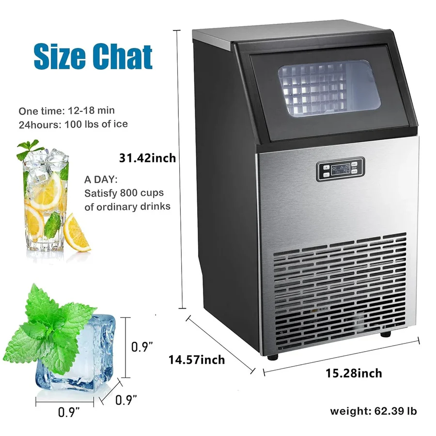 Electactic Commercial Ice Maker 100/200/265lbs/24H