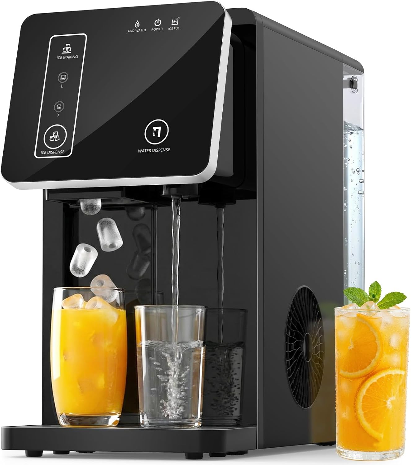 Electactic Portable Countertop Ice Maker & Water Dispenser – Fast Self-Cleaning Ice Machine with 3.3L Tank