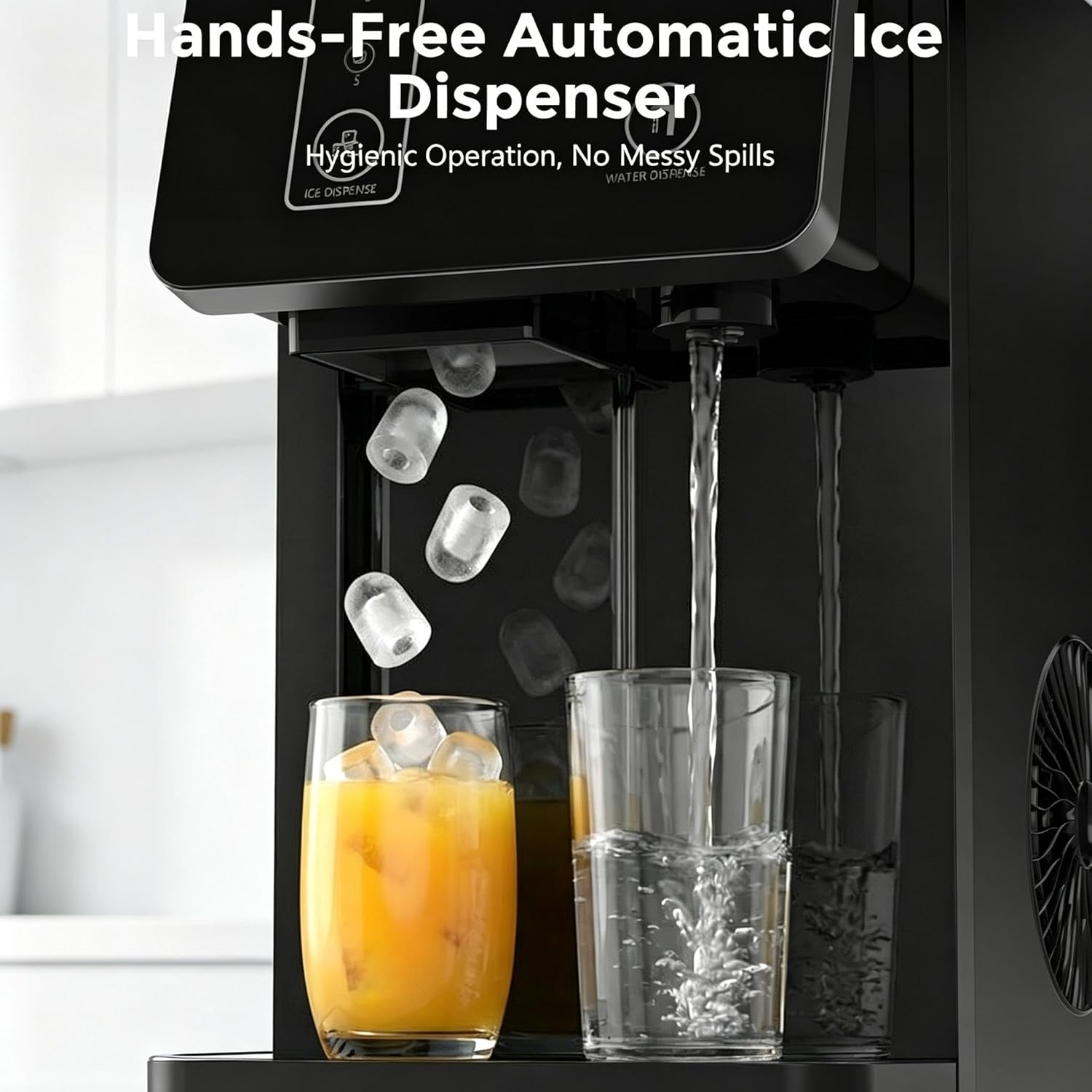 Electactic Portable Countertop Ice Maker & Water Dispenser – Fast Self-Cleaning Ice Machine with 3.3L Tank