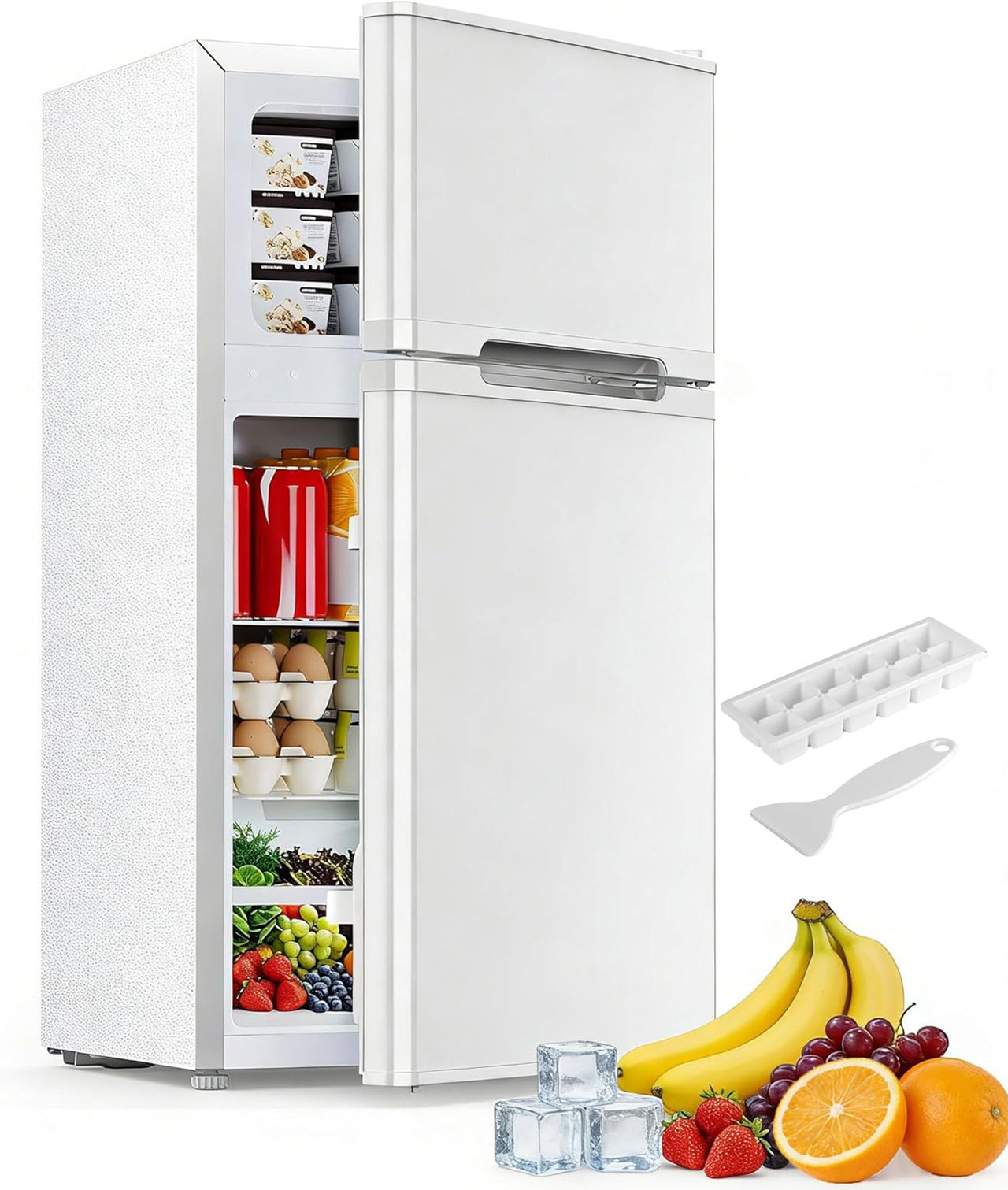 Electactic 2.5 Cu.Ft Compact Mini Fridge with Freezer, Adjustable Shelves & Quiet Cooling
