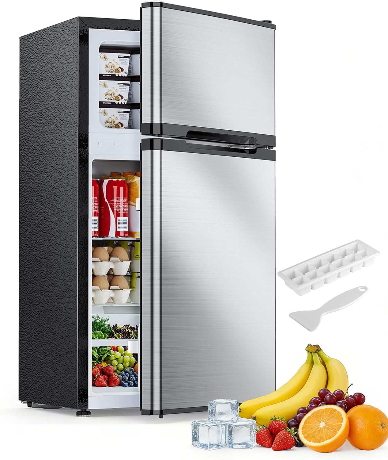 Electactic 2.5 Cu.Ft Compact Mini Fridge with Freezer, Adjustable Shelves & Quiet Cooling