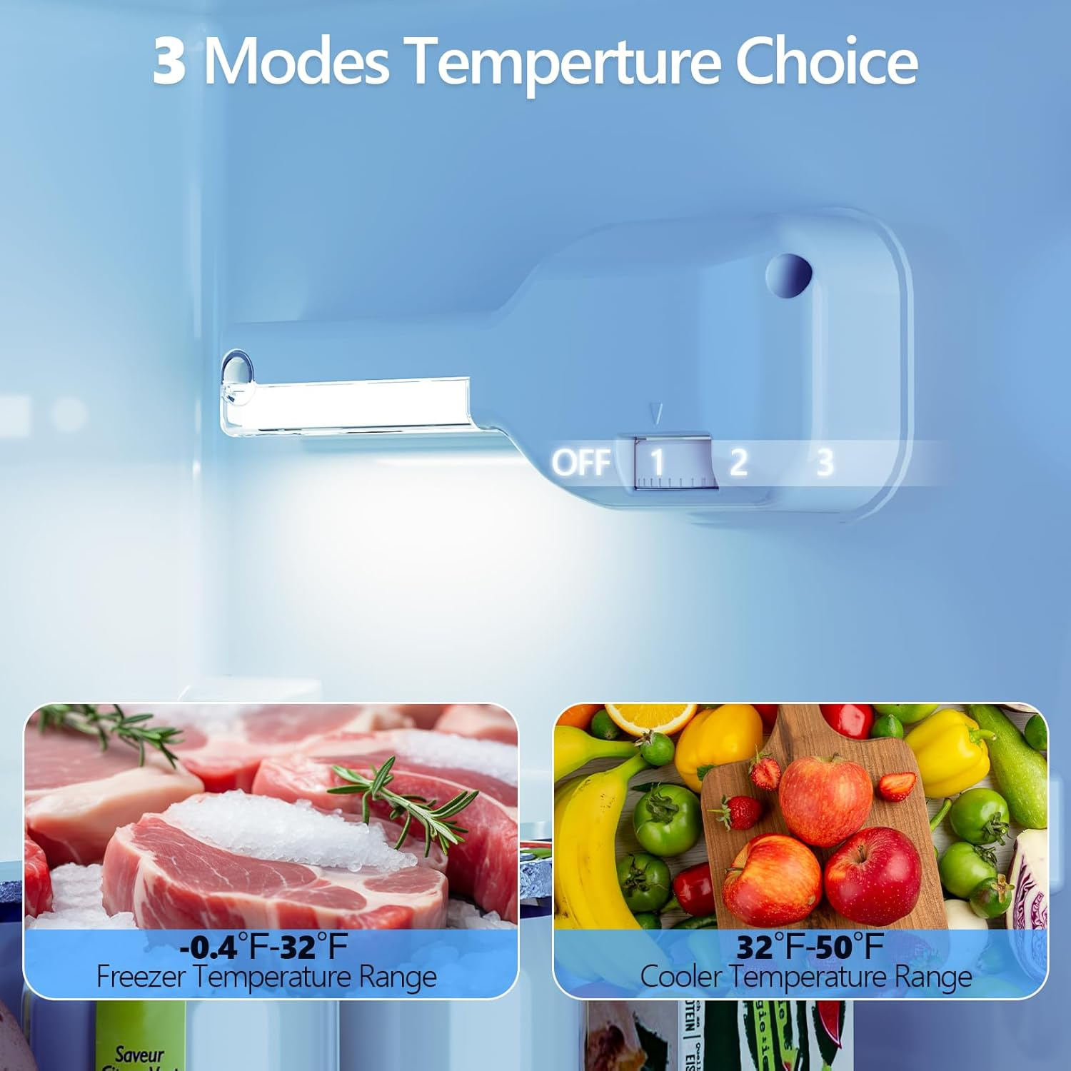 Electactic 2.5 Cu.Ft Compact Mini Fridge with Freezer, Adjustable Shelves & Quiet Cooling