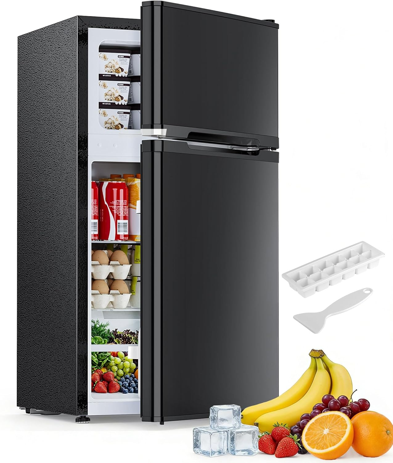 Electactic 2.5 Cu.Ft Compact Mini Fridge with Freezer, Adjustable Shelves & Quiet Cooling