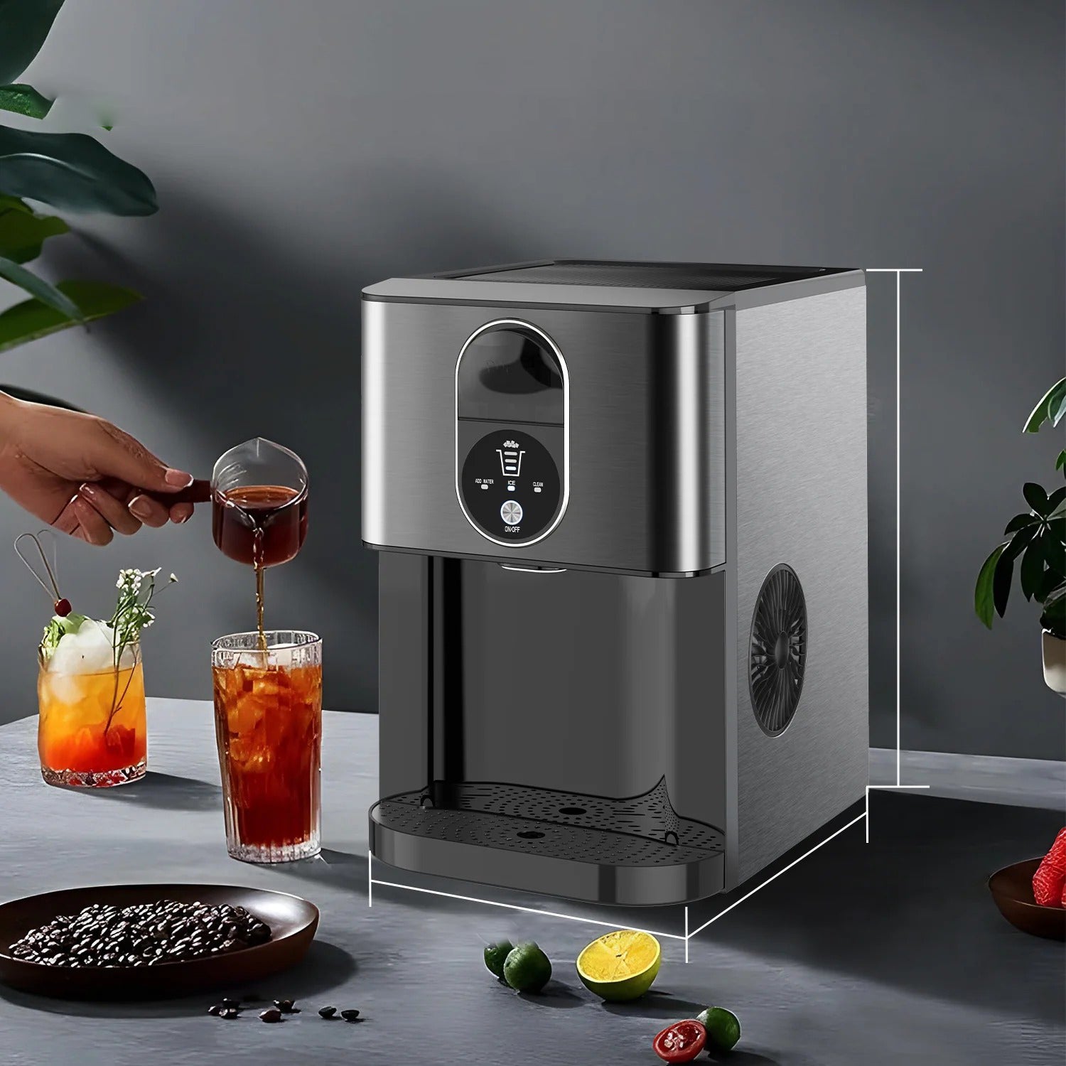 Electactic Stainless Steel Nugget Ice Maker 44Lbs/24Hr
