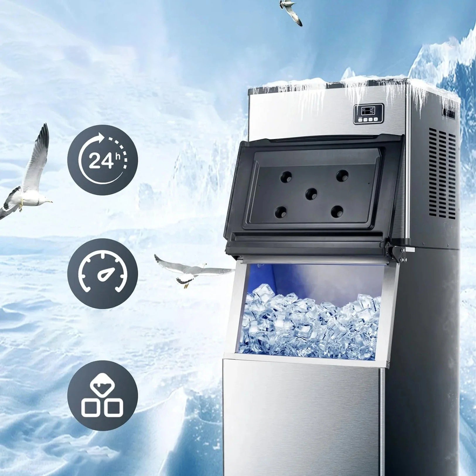 Electactic Commercial Ice Maker 400Lbs/24H