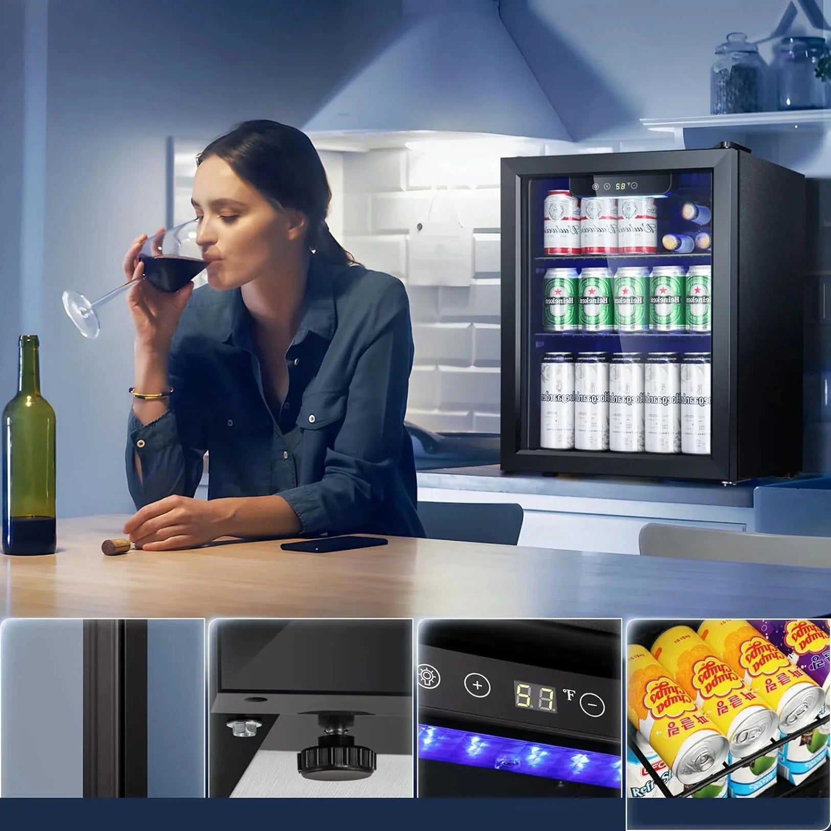 Electactic Beverage Refrigerator Cooler 1.7 Cu.Ft