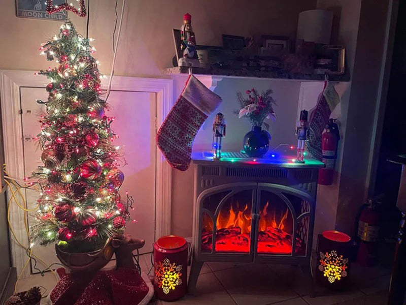Electactic Electric Fireplace Stove Heater with 3D Logs